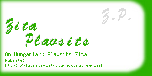 zita plavsits business card